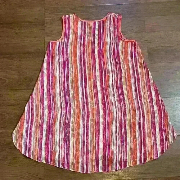 VTG 80s Inner Most Y2k Striped Colorful Psychedelic Top Night Shirt Lingerie M - Picture 2 of 6